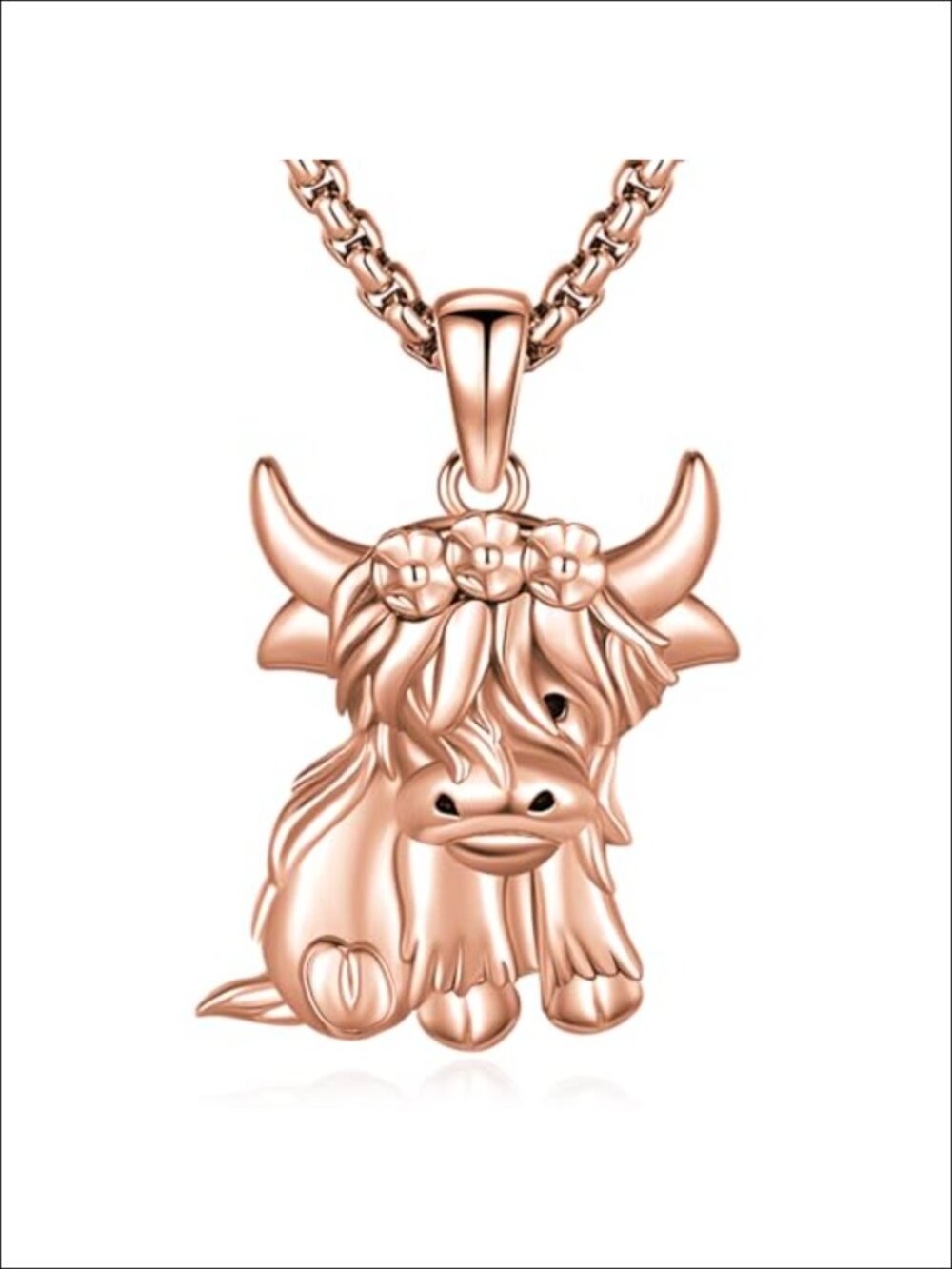 Sterling Silver Plated Cow Pendant Necklace Moonstone Abalone Shell Crystal